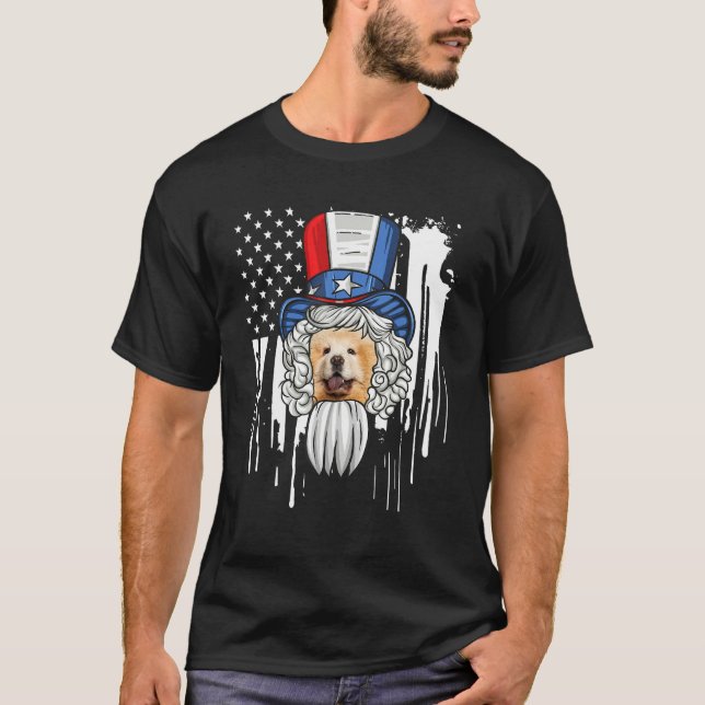 Chow Chow Costume Patriotic 4th Of July American F T-Shirt (Front)