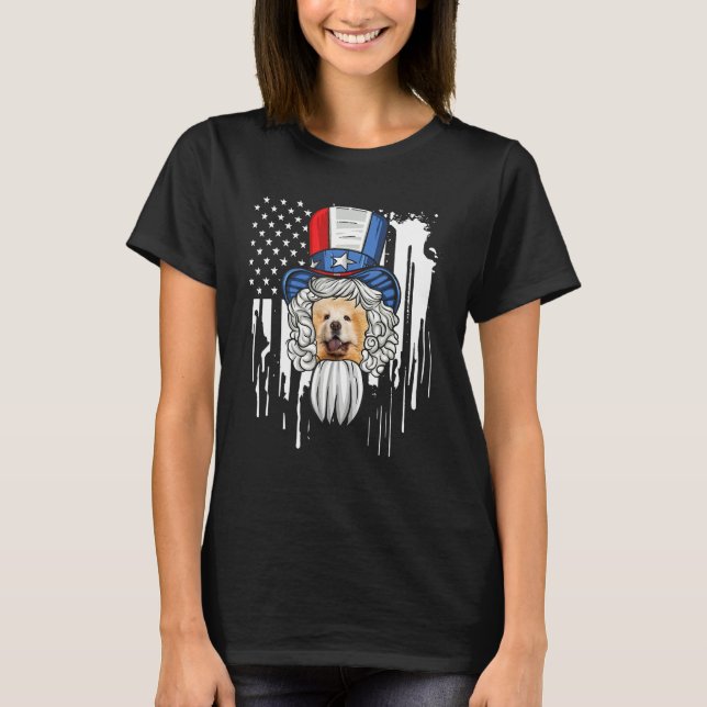 Chow Chow Costume Patriotic 4th Of July American F T-Shirt (Front)