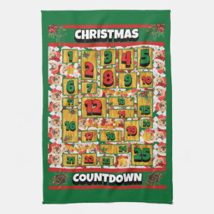 Chow Chow Countdown Christmas Advent Calendar Dog Tea Towel