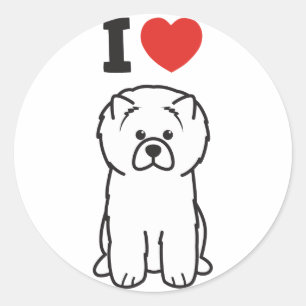 Chow Chow Dog Cartoon Classic Round Sticker
