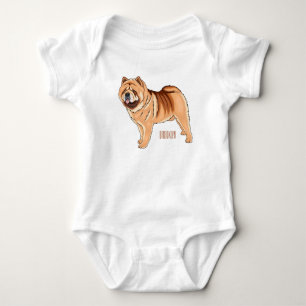 Chow Chow dog cartoon illustration Baby Bodysuit