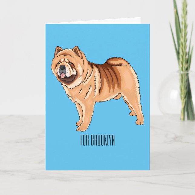 Chow Chow dog cartoon illustration  Card (Front)