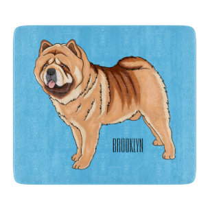 Chow Chow dog cartoon illustration Cutting Board