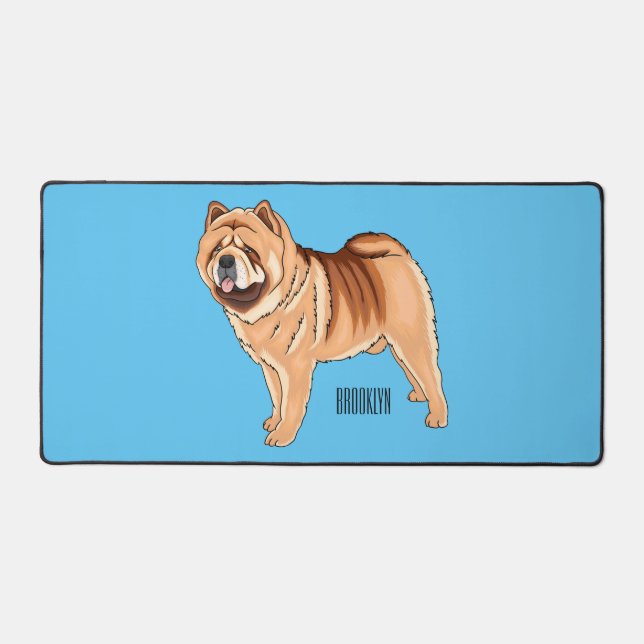 Chow Chow dog cartoon illustration Desk Mat (Front)