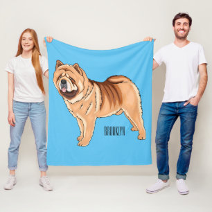 Chow Chow dog cartoon illustration  Fleece Blanket
