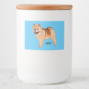 Chow Chow dog cartoon illustration Food Label