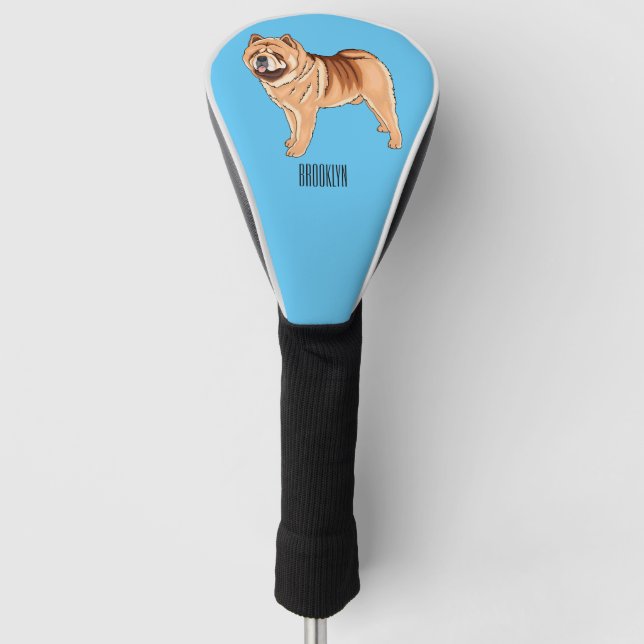 Chow Chow dog cartoon illustration  Golf Head Cover (Front)