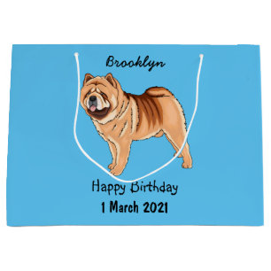 Chow Chow dog cartoon illustration Large Gift Bag