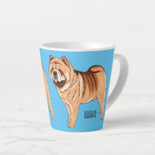 Chow Chow dog cartoon illustration  Latte Mug