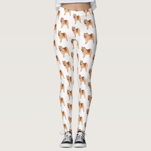 Chow Chow dog cartoon illustration  Leggings