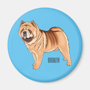 Chow Chow dog cartoon illustration Magnet