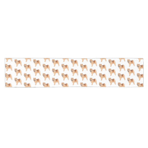 Chow Chow dog cartoon illustration Short Table Runner