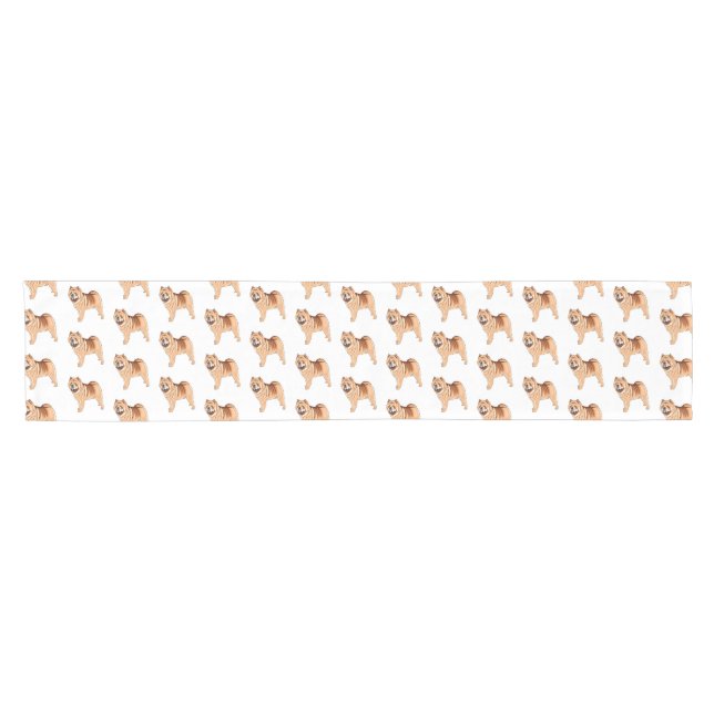 Chow Chow dog cartoon illustration  Short Table Runner (Horizontal)