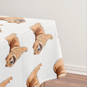 Chow Chow dog cartoon illustration Tablecloth