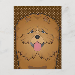 Chow Chow Dog Cartoon Paws Postcard