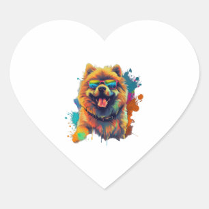 Chow Chow Dog Chinese Dog Breed for a Chow Chow Heart Sticker