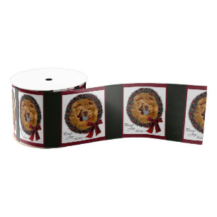 Chow Chow Dog Christmas Grosgrain Ribbon