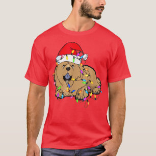 Chow Chow Dog Christmas Lights Santa Hat Xmas T-Shirt