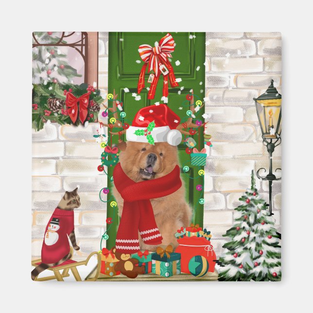Chow Chow Dog Christmas   Magnet (Front)