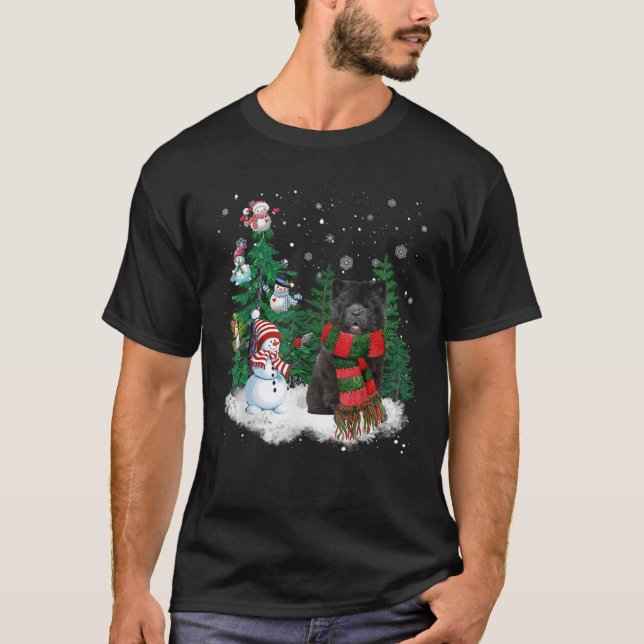 Chow Chow Dog Christmas Snowman Xmas Tree Pajama  T-Shirt (Front)