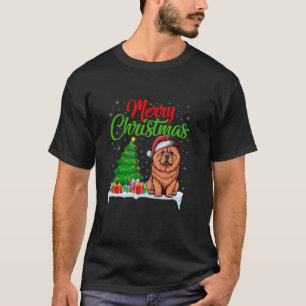 Chow Chow Dog Christmas Tree Lights Xmas Chow Chow T-Shirt