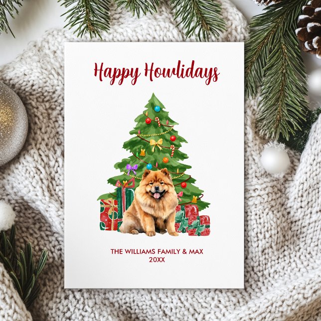Chow Chow Dog Family Christmas Holiday Card (Creator Uploaded)