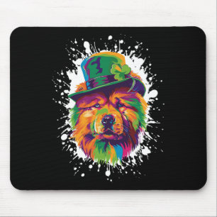 Chow Chow Dog Head Irish Funny St Patricks Day Mouse Pad