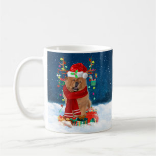 Chow Chow Dog in Snow with Christmas Gifts  Coffee Mug