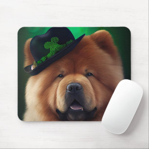 Chow Chow Dog in St. Patrick's Day Dress Mouse Pad