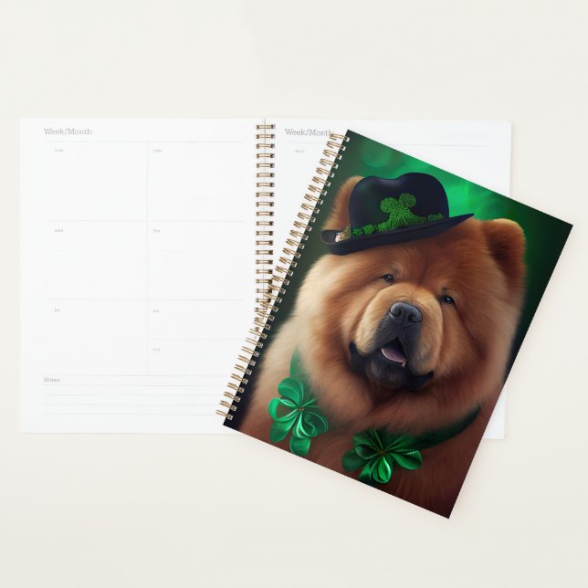 Chow Chow Dog in St. Patrick's Day Dress Planner (Display)