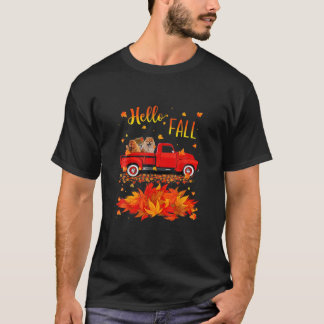 Chow Chow Dog Leaf Fall Autumn Red Truck Lover T-Shirt
