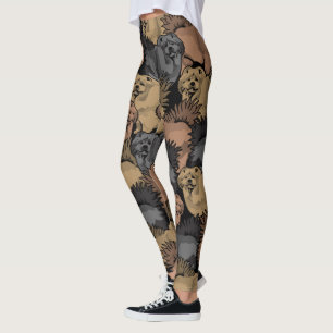 Chow Chow Dog Leggings printed.