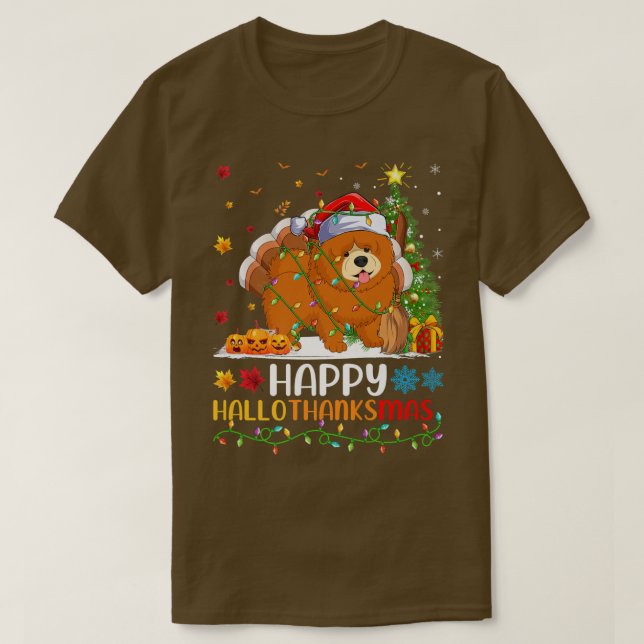 Chow Chow Dog Lover Funny Happy Chow Chow HelloTha T-Shirt (Design Front)