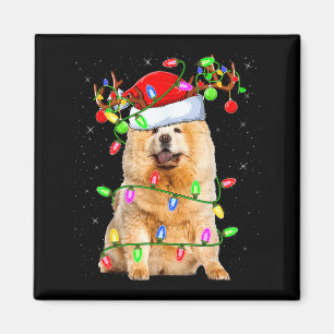 Chow Chow Dog Lover Xmas Lighting Santa Chow Chow Magnet