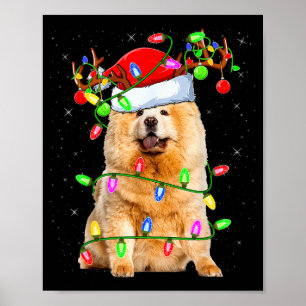 Chow Chow Dog Lover Xmas Lighting Santa Chow Chow Poster