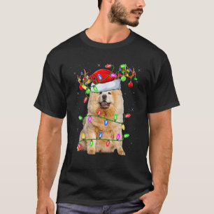 Chow Chow Dog Lover Xmas Lighting Santa Chow Chow  T-Shirt