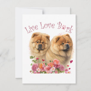 Chow Chow Dog Mum Floral Card
