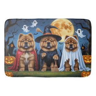 Chow Chow Dog Pumpkin Halloween Funny  Bath Mat