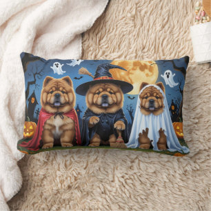 Chow Chow Dog Pumpkin Halloween Funny  Lumbar Cushion