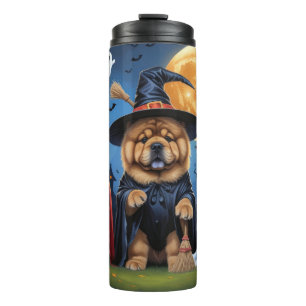 Chow Chow Dog Pumpkin Halloween Funny  Thermal Tumbler