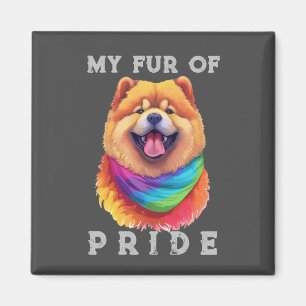 Chow Chow Dog Rainbow Funny My Fur Pride Magnet
