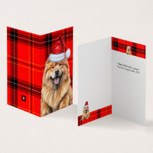 Chow Chow Dog Red Black Plaid Christmas Holiday