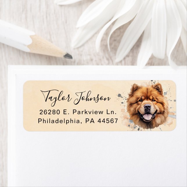 Chow Chow Dog Return Address Label (Insitu)