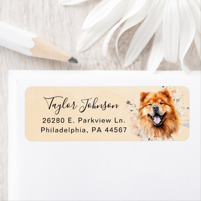 Chow Chow Dog Return Address Label (Insitu)