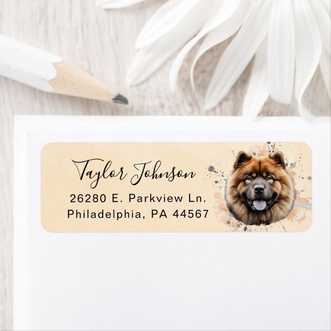 Chow Chow Dog Return Address Label (Insitu)