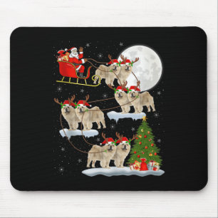 Chow Chow Dog Santa Sleigh Flying Funny Magical Ch Mouse Pad