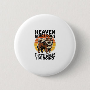 Chow Chow Dog Shirt Heaven Tribute Vintage Engravi 6 Cm Round Badge