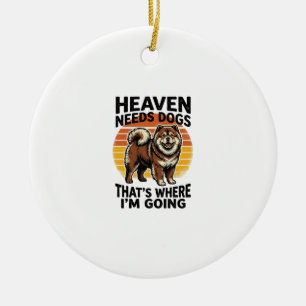 Chow Chow Dog Shirt Heaven Tribute Vintage Engravi Ceramic Ornament