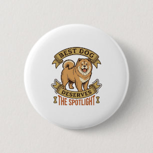 Chow Chow Dog Shirt Vintage Engraving Funny Pet De 6 Cm Round Badge