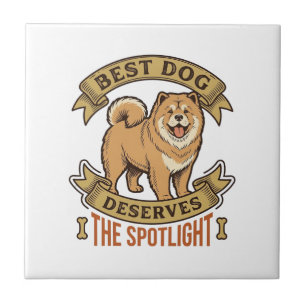 Chow Chow Dog Shirt Vintage Engraving Funny Pet De Ceramic Tile